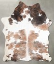 Tricolor Medium Brazilian Cowhide Rug 6'1"H x 4'11"W #A54935 by Hudson Hides