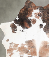 Tricolor Medium Brazilian Cowhide Rug 6'1"H x 4'11"W #A54935 by Hudson Hides