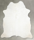 Solid White Large Brazilian Cowhide Rug 6'10"H x 5'5"W #A54950 by Hudson Hides