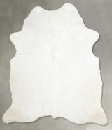 Solid White Large Brazilian Cowhide Rug 6'10"H x 5'5"W #A54950 by Hudson Hides