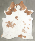Beige and White X-Large Brazilian Cowhide Rug 7'1"H x 6'1"W #A54952 by Hudson Hides