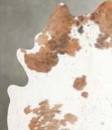 Beige and White X-Large Brazilian Cowhide Rug 7'1"H x 6'1"W #A54952 by Hudson Hides