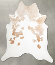 Beige and White XX-Large Brazilian Cowhide Rug 7'5"H x 7'1"W #A54953 by Hudson Hides