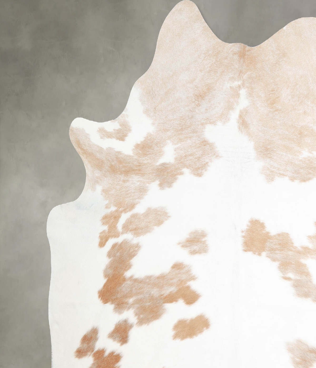 Beige and White XX-Large Brazilian Cowhide Rug 7'5"H x 7'1"W #A54953 by Hudson Hides