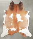 Beige and White XX-Large Brazilian Cowhide Rug 7'4"H x 6'10"W #A54954 by Hudson Hides
