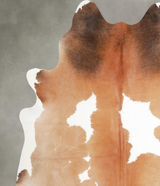 Beige and White XX-Large Brazilian Cowhide Rug 7'4"H x 6'10"W #A54954 by Hudson Hides