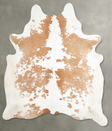 Beige and White X-Large Brazilian Cowhide Rug 7'3"H x 6'5"W #A54955 by Hudson Hides