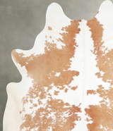 Beige and White X-Large Brazilian Cowhide Rug 7'3"H x 6'5"W #A54955 by Hudson Hides