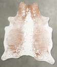 Beige and White X-Large Brazilian Cowhide Rug 7'2"H x 6'2"W #A54957 by Hudson Hides