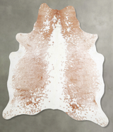 Beige and White X-Large Brazilian Cowhide Rug 7'2"H x 6'2"W #A54957 by Hudson Hides