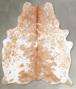 Beige and White Large Brazilian Cowhide Rug 6'3"H x 5'2"W #A54958 by Hudson Hides