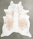 Beige and White X-Large Brazilian Cowhide Rug 6'10"H x 6'3"W #A54960 by Hudson Hides