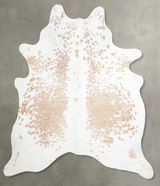 Beige and White X-Large Brazilian Cowhide Rug 6'10"H x 6'3"W #A54960 by Hudson Hides