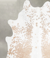 Beige and White X-Large Brazilian Cowhide Rug 6'10"H x 6'3"W #A54960 by Hudson Hides