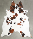 Tricolor X-Large Brazilian Cowhide Rug 6'7"H x 6'6"W #A54967 by Hudson Hides
