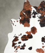 Tricolor X-Large Brazilian Cowhide Rug 6'7"H x 6'6"W #A54967 by Hudson Hides