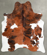 Tricolor Large Brazilian Cowhide Rug 6'2"H x 5'6"W #A54968 by Hudson Hides