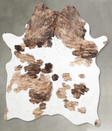 Tricolor Large Brazilian Cowhide Rug 6'0"H x 5'11"W #A54969 by Hudson Hides