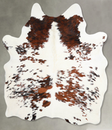 Tricolor Large Brazilian Cowhide Rug 6'3"H x 5'3"W #A54971 by Hudson Hides