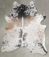 Salt and Pepper Brown Large Brazilian Cowhide Rug 6'10"H x 5'8"W #A54993 by Hudson Hides