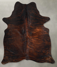 Dark Brindle Large Brazilian Cowhide Rug 7'0"H x 5'4"W #A54995 by Hudson Hides