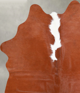 Brown and White Regular Medium Brazilian Cowhide Rug 5'5"H x 4'3"W #A54998 by Hudson Hides