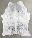 Salt and Pepper Black Medium Brazilian Cowhide Rug 4'11"H x 3'9"W #A54999 by Hudson Hides