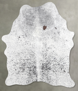 Salt and Pepper Black Medium Brazilian Cowhide Rug 4'11"H x 3'9"W #A54999 by Hudson Hides