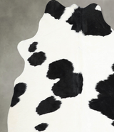 Black and White Medium Brazilian Cowhide Rug 5'5"H x 5'1"W #A55000 by Hudson Hides