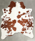Brown and White Medium Brazilian Cowhide Rug 5'3"H x 4'8"W #A55003 by Hudson Hides