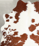 Brown and White Medium Brazilian Cowhide Rug 5'3"H x 4'8"W #A55003 by Hudson Hides
