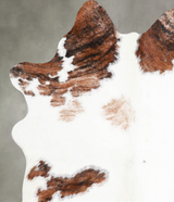 Tricolor Medium Brazilian Cowhide Rug 5'0"H x 4'5"W #A55004 by Hudson Hides
