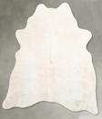 Ivory with Beige Medium Brazilian Cowhide Rug 5'5"H x 4'10"W #A55006 by Hudson Hides