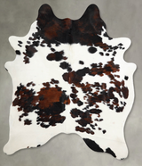 Tricolor X-Large Brazilian Cowhide Rug 7'0"H x 5'11"W #A55012 by Hudson Hides