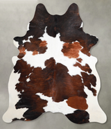 Tricolor Large Brazilian Cowhide Rug 6'8"H x 5'8"W #A55013 by Hudson Hides