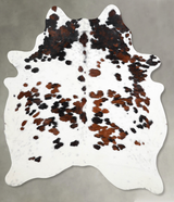 Tricolor X-Large Brazilian Cowhide Rug 7'2"H x 5'7"W #A55014 by Hudson Hides