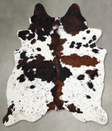 Tricolor Large Brazilian Cowhide Rug 6'5"H x 5'11"W #A55015 by Hudson Hides