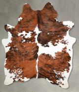 Tricolor X-Large Brazilian Cowhide Rug 7'4"H x 5'9"W #A55016 by Hudson Hides