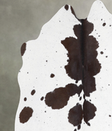 Chocolate and White Medium Brazilian Cowhide Rug 4'4"H x 4'9"W #A55018 by Hudson Hides