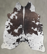 Chocolate and White Medium Brazilian Cowhide Rug 5'3"H x 4'11"W #A55020 by Hudson Hides