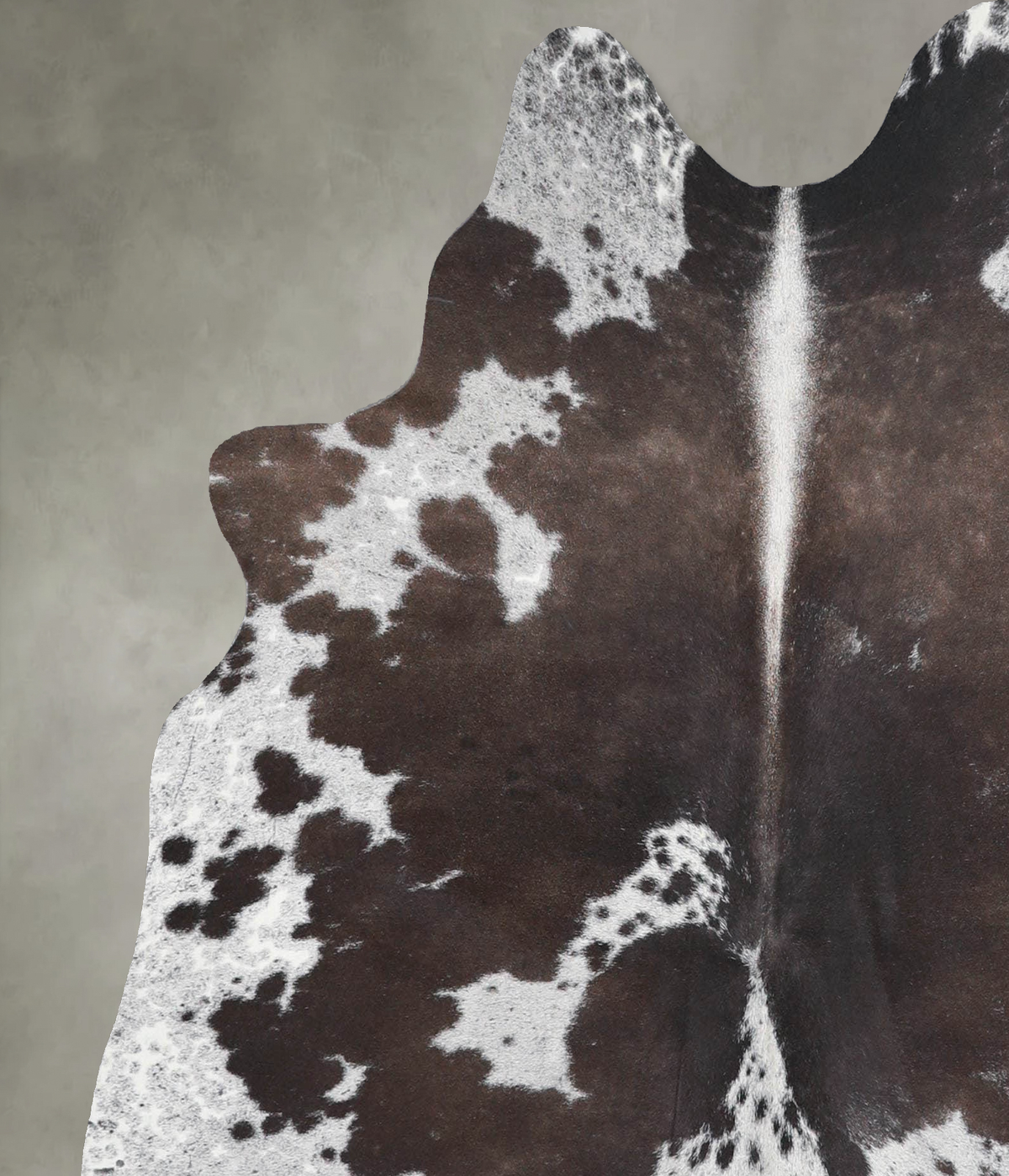 Chocolate and White Medium Brazilian Cowhide Rug 5'3"H x 4'11"W #A55020 by Hudson Hides