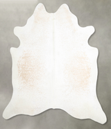 Beige and White XX-Large Brazilian Cowhide Rug 7'6"H x 7'2"W #A55023 by Hudson Hides