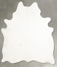 Solid White Large Brazilian Cowhide Rug 6'7"H x 5'11"W #A55026 by Hudson Hides