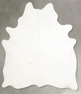 Solid White Large Brazilian Cowhide Rug 6'7"H x 5'11"W #A55026 by Hudson Hides