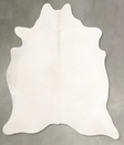 Solid White Large Brazilian Cowhide Rug 6'4"H x 6'1"W #A55027 by Hudson Hides