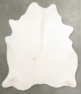 Solid White Large Brazilian Cowhide Rug 6'6"H x 5'9"W #A55029 by Hudson Hides