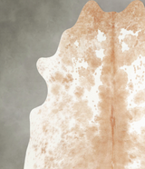 Beige and White Large Brazilian Cowhide Rug 6'6"H x 6'0"W #A55031 by Hudson Hides