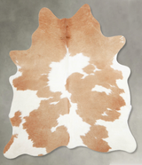 Beige and White Medium Brazilian Cowhide Rug 5'10"H x 5'1"W #A55032 by Hudson Hides