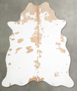 Beige and White Large Brazilian Cowhide Rug 6'11"H x 5'5"W #A55033 by Hudson Hides