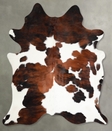 Tricolor X-Large Brazilian Cowhide Rug 6'10"H x 5'11"W #A55036 by Hudson Hides